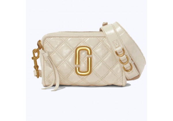 Сумка Marc Jacobs THE QUILTED SOFTSHOT 21 IVORY бежевая